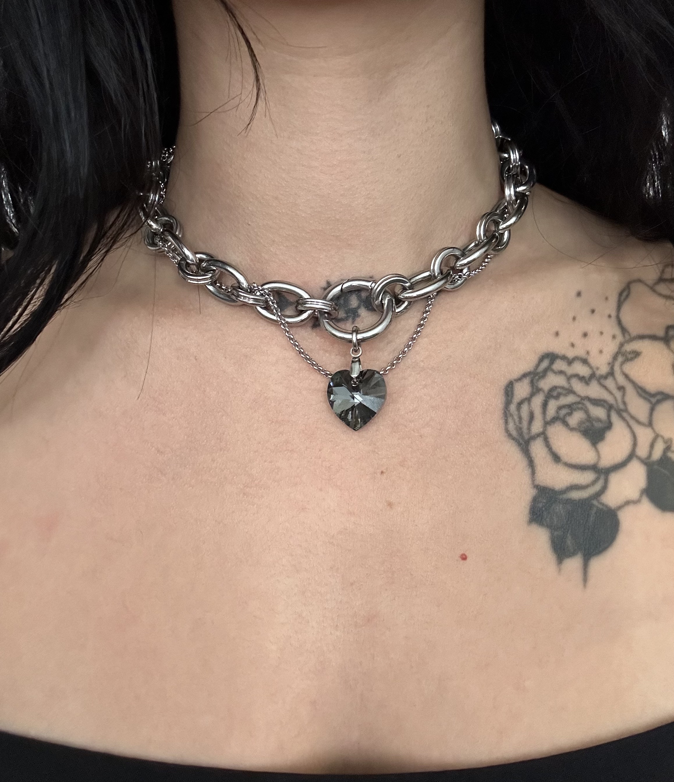 Photo du bijoux :  Collier en Acier Inoxydable avec Pendentif Cœur en PureCrystal #5