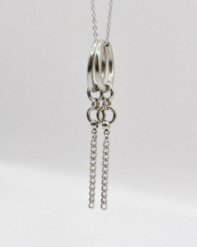 Miniature du produit Boucles d’Oreilles Pendantes en Acier Inoxydable avec Chaînes Argentées #2