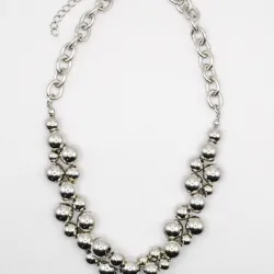 Miniature du produit Collier en Acier Inoxydable avec Perles Argentées #2