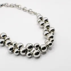 Miniature du produit Collier en Acier Inoxydable avec Perles Argentées #5