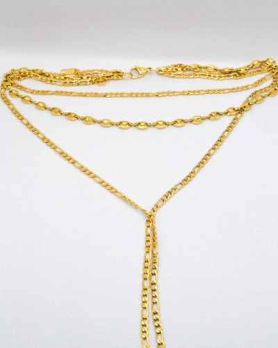 Miniature du produit Collier Multi-Rangs Doré en Acier Inoxydable – Chaînes à Trois Étages #1