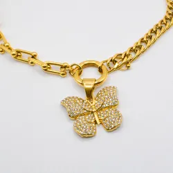 Miniature du produit Collier Papillon Doré en Acier Inoxydable #7