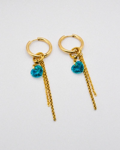 Miniature du produit Boucles d'oreilles "Blue Crush" - coeurs crystal bleus #2