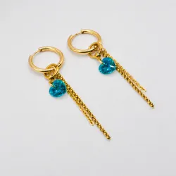 Miniature du produit Boucles d'oreilles "Blue Crush" - coeurs crystal bleus #3