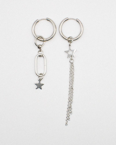 Miniature du produit Boucles d'oreilles "Night Shift" - asymétriques argentées  #1