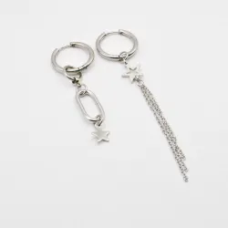 Miniature du produit Boucles d'oreilles "Night Shift" - asymétriques argentées  #3