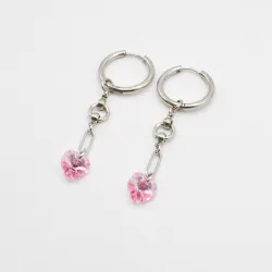 Miniature du produit Boucles d'oreilles "Flirt & Forget" - coeurs crystal roses  #2