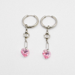 Miniature du produit Boucles d'oreilles "Flirt & Forget" - coeurs crystal roses  #3