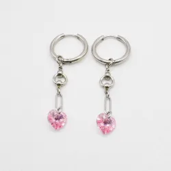 Miniature du produit Boucles d'oreilles "Flirt & Forget" - coeurs crystal roses  #3
