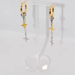 Miniature du produit Boucles d'oreilles "Afterglow" - acier inoxydable doré et argenté #2