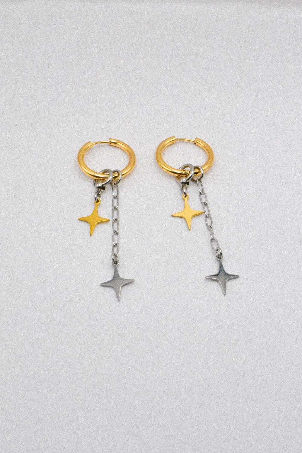 Photo du bijoux :  Boucles d'oreilles "Afterglow" - acier inoxydable doré et argenté #5