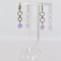 Miniature du produit Boucles d'oreilles "Toxic Crush" - acier inoxydable argenté et coeur Purecrystal #2