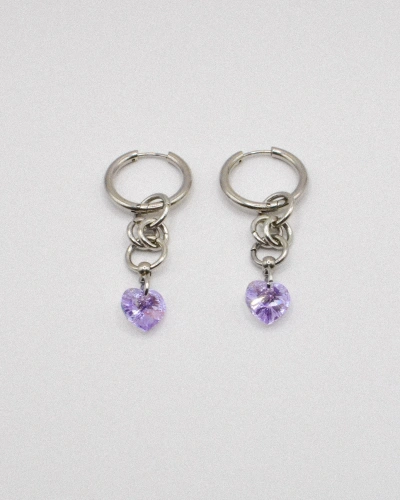 Miniature du produit Boucles d'oreilles "Toxic Crush" - acier inoxydable argenté et coeur Purecrystal #5