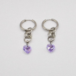 Miniature du produit Boucles d'oreilles "Toxic Crush" - acier inoxydable argenté et coeur Purecrystal #5