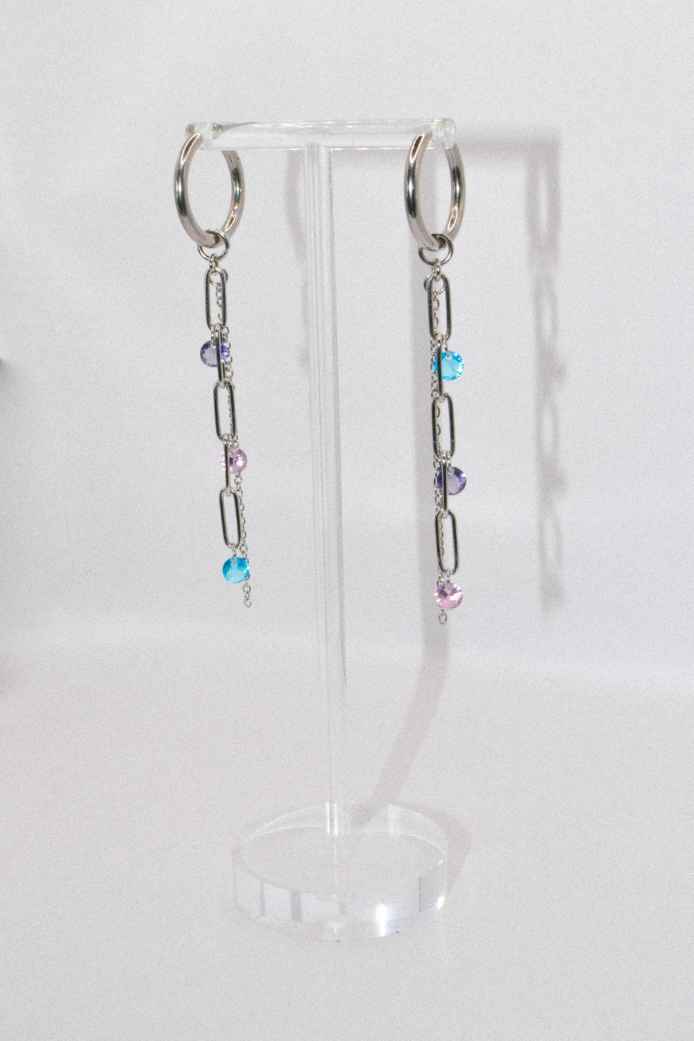 Photo du bijoux :  Boucles d'oreilles "Electric Tears" - acier inoxydable  #2