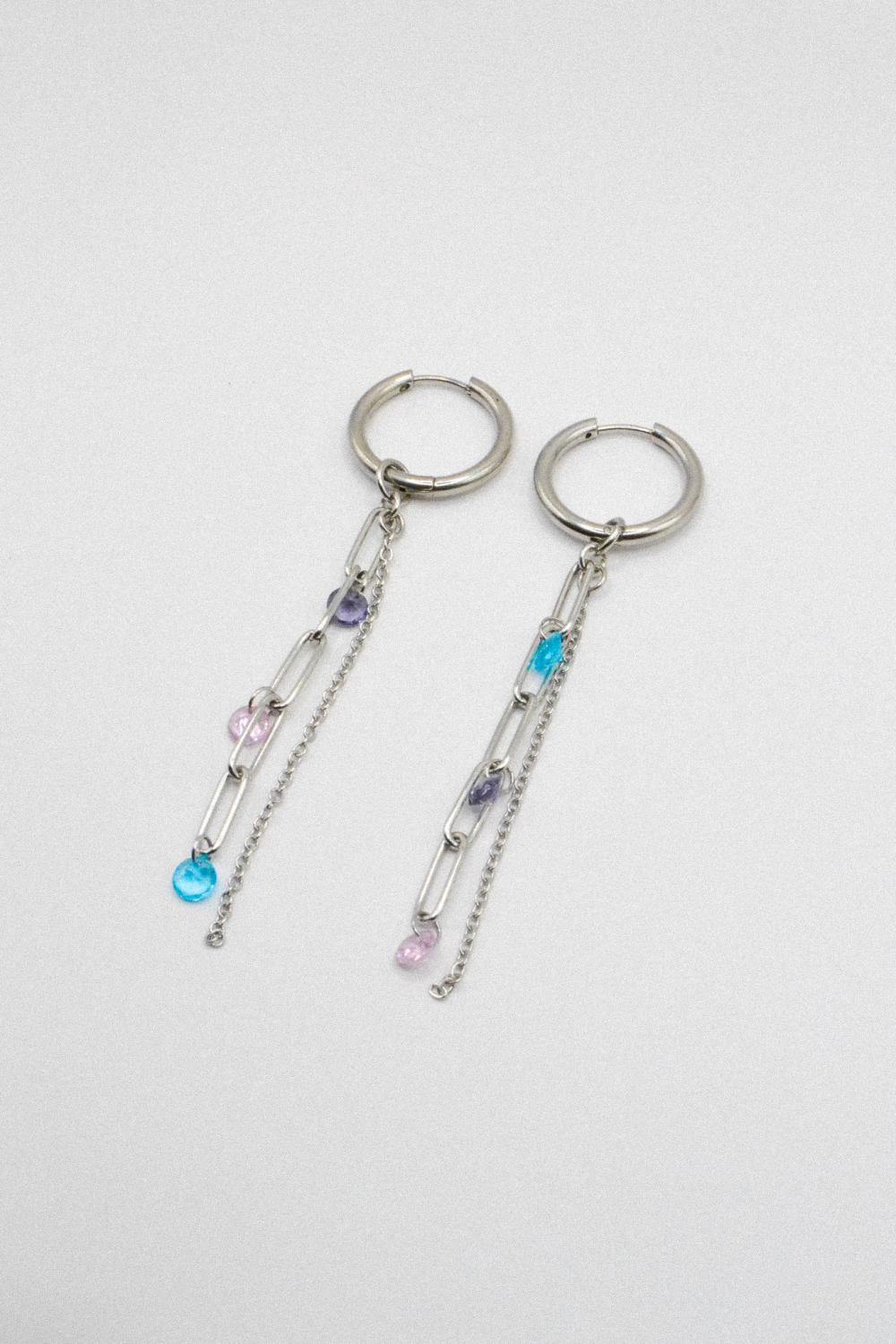 Photo du bijoux :  Boucles d'oreilles "Electric Tears" - acier inoxydable  #4