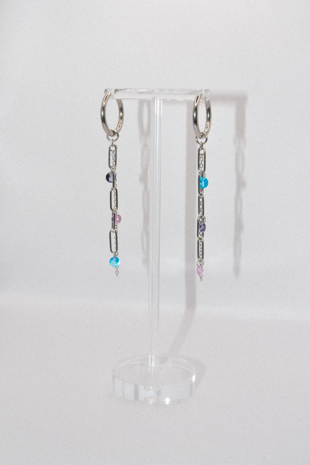 Photo du bijoux :  Boucles d'oreilles "Electric Tears" - acier inoxydable  #5