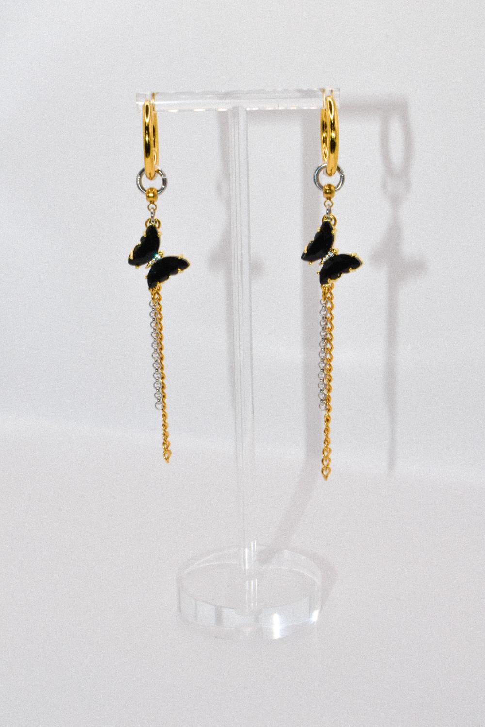 Photo du bijoux :  Boucles d'oreilles "Black Venom" - acier inoxydable #2