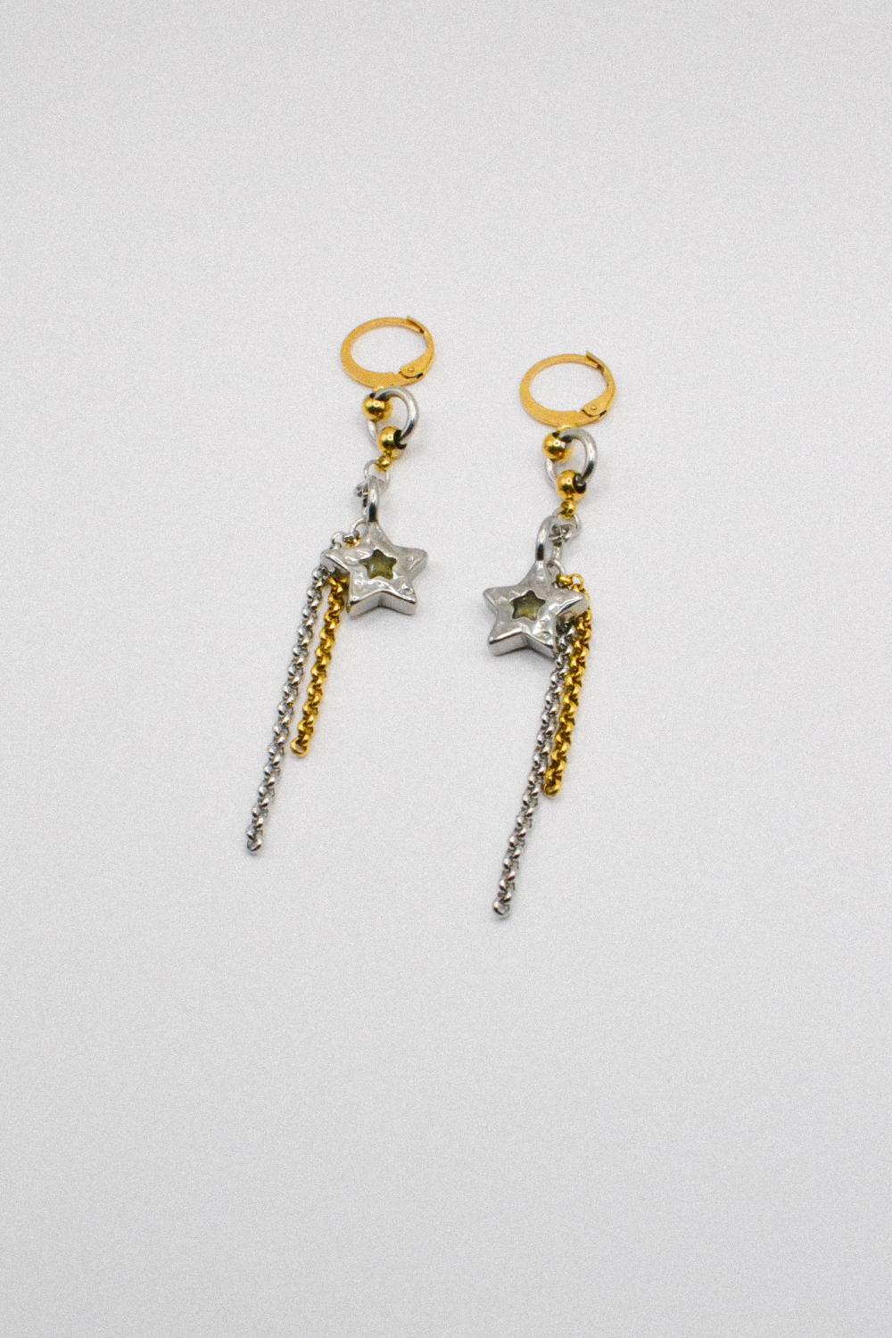 Photo du bijoux :  Boucles d'oreilles "Out of Orbit" - acier inoxydable doré et argenté #3