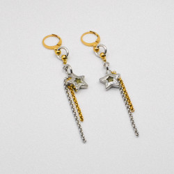 Photo du bijoux : Boucles d'oreilles "Out of Orbit" - acier inoxydable doré et argenté