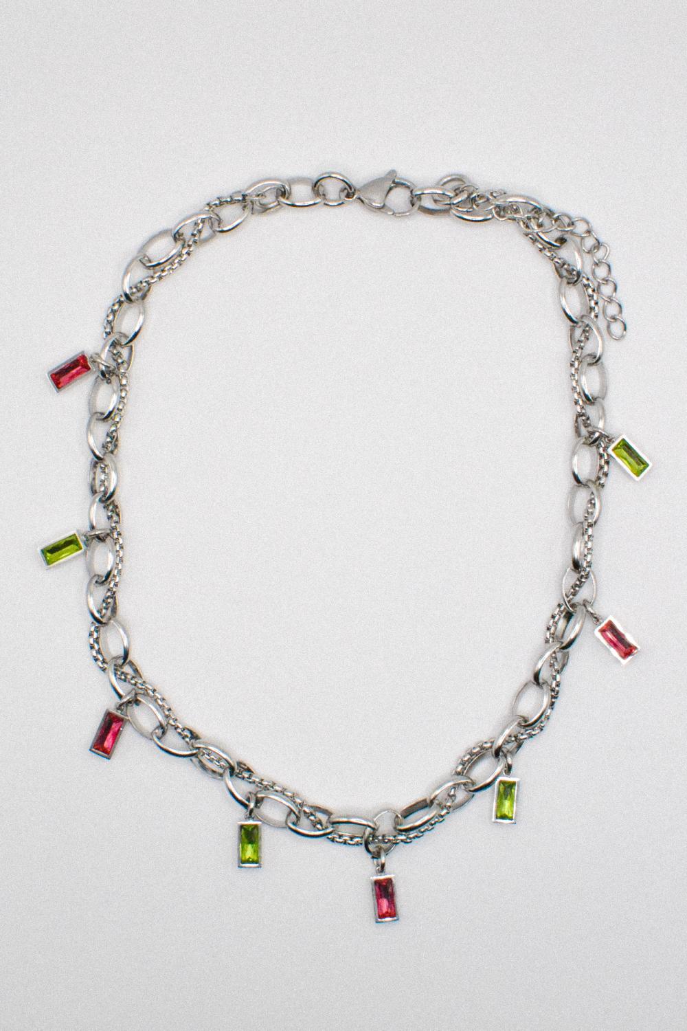 Photo du bijoux :  Collier "Acid Dream" - acier inoxydable argenté #2