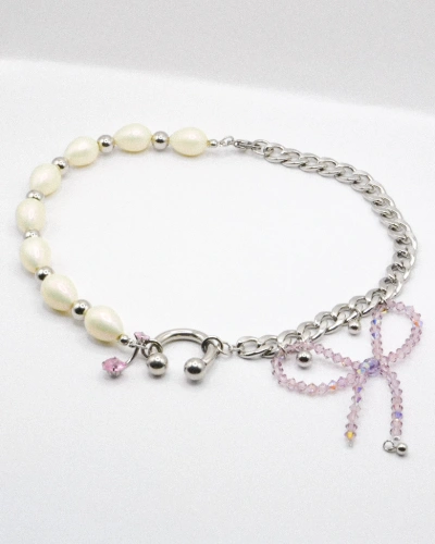 Miniature du produit Collier "Angel Chain" - Acier inoxydable - Pièce unique - Perles upcyclées #2