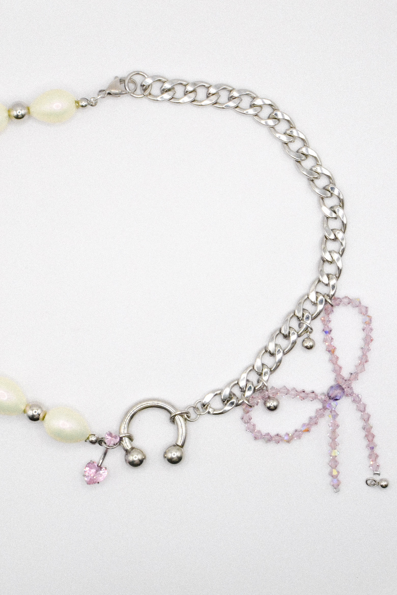 Photo du bijoux :  Collier "Angel Chain" - Acier inoxydable - Pièce unique - Perles upcyclées #5