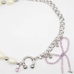 Miniature du produit Collier "Angel Chain" - Acier inoxydable - Pièce unique - Perles upcyclées #5