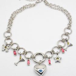 Miniature du produit Collier “Party Girl” – Charms cœur & cocktail en acier argenté #3