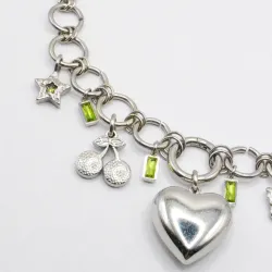 Miniature du produit Collier "Back to spring" - Chaîne argentée et pendentifs #4