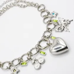 Miniature du produit Collier "Back to spring" - Chaîne argentée et pendentifs #1