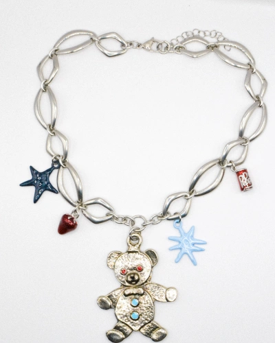 Miniature du produit Collier "Teddy's mama" - pièce unique avec charms ourson argenté #2