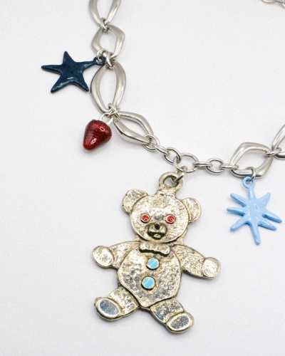 Miniature du produit Collier "Teddy's mama" - pièce unique avec charms ourson argenté #3