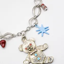Miniature du produit Collier "Teddy's mama" - pièce unique avec charms ourson argenté #6