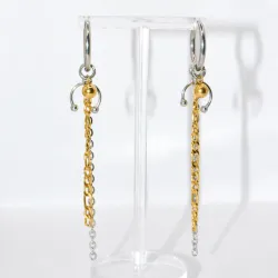 Miniature du produit Boucles d'oreilles "Chain attitude" - mix doré et argenté #3