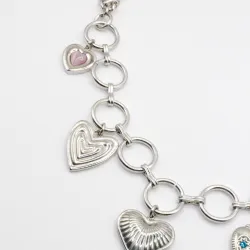 Miniature du produit Collier "Crush Me Not" - acier inoxydable charms coeurs  #2