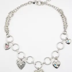 Miniature du produit Collier "Crush Me Not" - acier inoxydable charms coeurs  #3