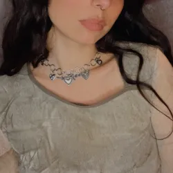 Miniature du produit Collier "Crush Me Not" - acier inoxydable charms coeurs  #6